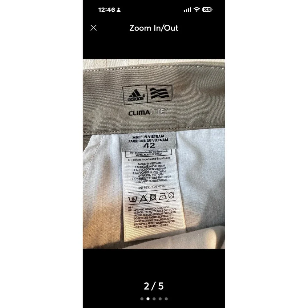 Adidas ClimaCool Golf Shorts Performance Khaki Tan 42 Mens Lightweight Preppy